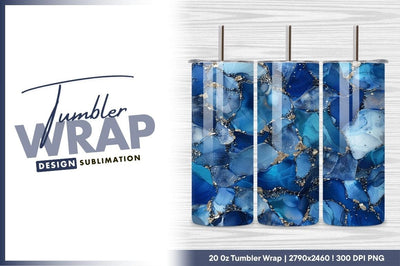 Abstract blue and gold stone texture with irregular shapes and patterns Sublimation Regulrcrative 