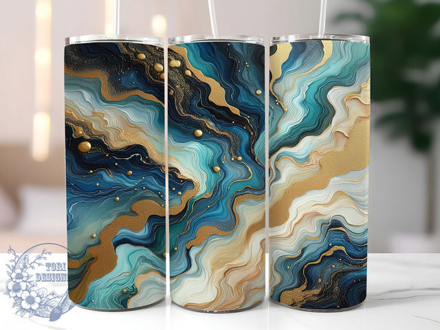 Abstract Blue Artistic Tumbler Wrap, Oil Paint Texture Cup, 20oz Sublimation Design, Artistic Drinkware Wrap, Painterly Tumbler Sleeve, Indigo Brushstroke Wrap, Modern Art Tumbler Sublimation ToriDesigns 