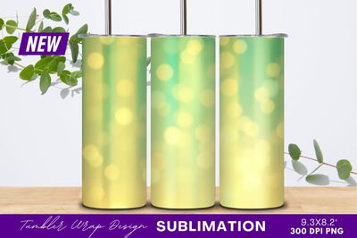 Abstract Bokeh Lights On Green Background Tumbler Png Sublimation Regulrcrative 