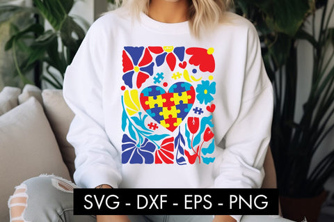 Abstract Botanical Flowers Autism SVG PNG Sublimation SVG Freeling Design House 