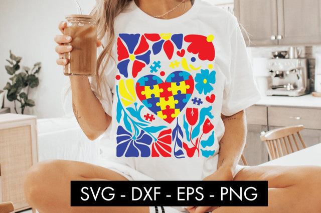Abstract Botanical Flowers Autism SVG PNG Sublimation SVG Freeling Design House 
