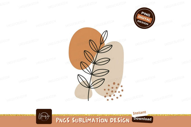 Abstract Botanical Shapes With Leafy Branch image Sublimation Designangry 
