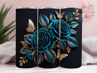 Abstract Butterfly Rose Tumbler, Rose Design, Abstract Style, Floral Artwork, Colorful Pattern, 20Oz Tumbler, Sublimation Wrap Sublimation Li Zamperini 