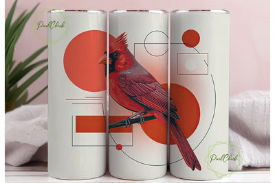 Abstract Cardinal Bird 20oz Tumbler Wrap Sublimation PixelChick 