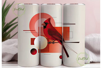 Abstract Cardinal Bird 20oz Tumbler Wrap Sublimation PixelChick 
