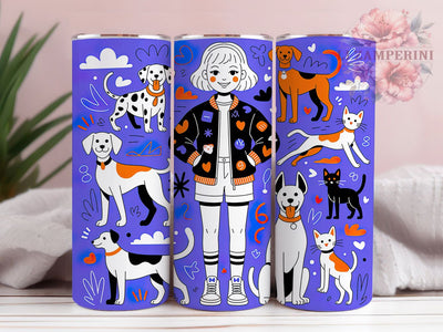 Abstract Cat Dog Doodle Tumbler, Dog Doodle, Abstract Art, Pet Lovers, Whimsical Design, 20Oz Tumbler, Sublimation Wrap Sublimation Li Zamperini 