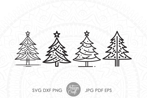 Abstract Christmas Trees SVG cut files SVG Artisan Craft SVG 