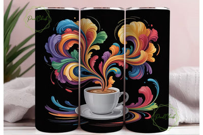 Abstract Coffee Burst 20oz Tumbler Wrap Sublimation PixelChick 