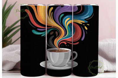 Abstract Coffee Burst 20oz Tumbler Wrap Sublimation PixelChick 