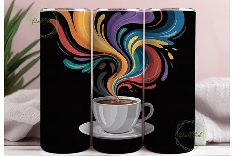 Abstract Coffee Burst 20oz Tumbler Wrap Sublimation PixelChick 