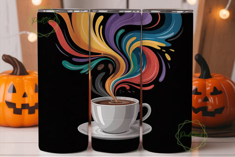 Abstract Coffee Burst 20oz Tumbler Wrap Sublimation PixelChick 