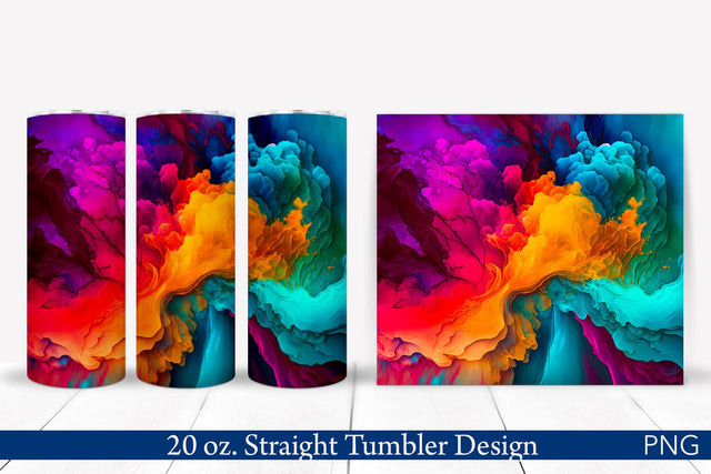 Abstract Colorful Alcohol Ink Tumbler Wrap Sublimation Pfiffen's World 