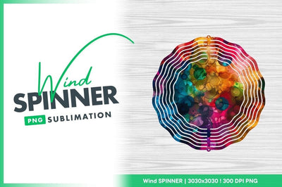 Abstract Colorful Ink Circles and Bubbles Background Wind Spinner Round Png Sublimation Regulrcrative 