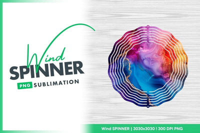 Abstract colorful ink wind spinner round png Sublimation Regulrcrative 