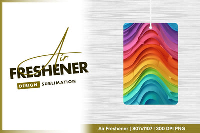 Abstract colorful layered wave background air freshener png Sublimation Regulrcrative 