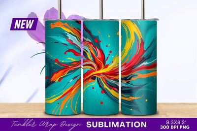 Abstract Colorful Paint Splashes On Turquoise Backdrop Sublimation Regulrcrative 