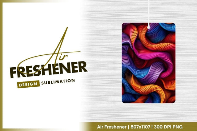Abstract colorful wave background air freshener png Sublimation Regulrcrative 
