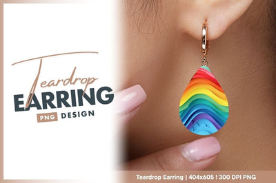 Abstract colorful wavy background teardrop earring png Sublimation Regulrcrative 