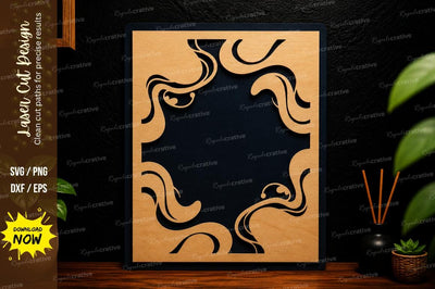 Abstract Corner Frame Laser Cut Svg Design SVG Regulrcrative 