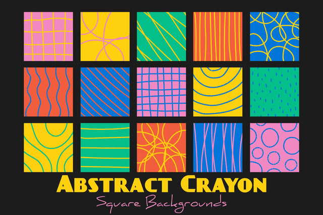 Abstract Crayon Square Backgrounds Digital Pattern Rin Green 
