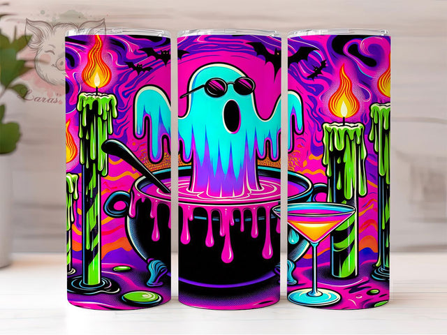 Abstract Cute Ghost Halloween Tumbler Wrap, Cute Ghost Tumbler, Spooky Sublimation PNG, 20OZ Tumbler Design, Halloween Art Wrap, Whimsical Ghost Cup, Pastel Halloween Tumbler Sublimation Lara' s Designs 