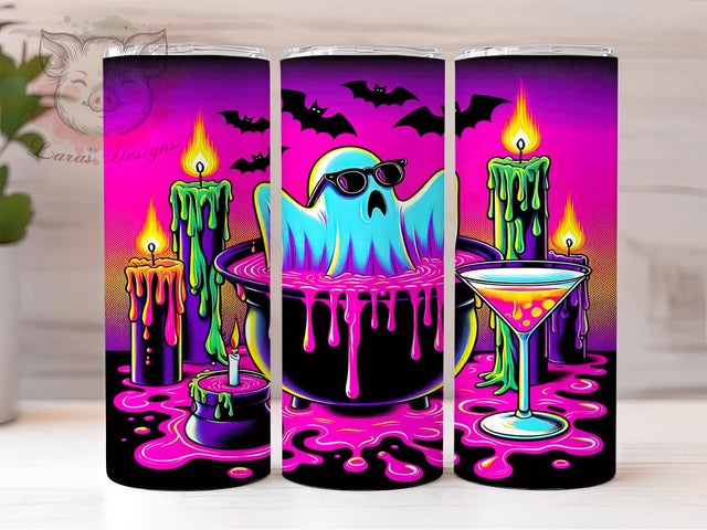 Abstract Cute Ghost Halloween Tumbler Wrap, Cute Ghost Tumbler, Spooky Sublimation PNG, 20OZ Tumbler Design, Halloween Art Wrap, Whimsical Ghost Cup, Pastel Halloween Tumbler Sublimation Lara' s Designs 