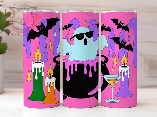 Abstract Cute Ghost Halloween Tumbler Wrap, Cute Ghost Tumbler, Spooky Sublimation PNG, 20OZ Tumbler Design, Halloween Art Wrap, Whimsical Ghost Cup, Pastel Halloween Tumbler Sublimation Lara' s Designs 