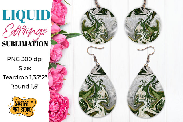 Abstract Earrings Sublimation. Teardrop and Round Sublimation Yustaf Art Store 