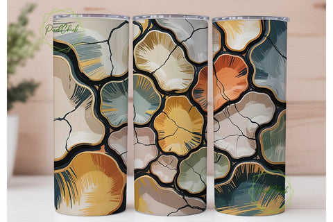 Abstract Earth Tones 20oz Tumbler Wrap Sublimation PixelChick 