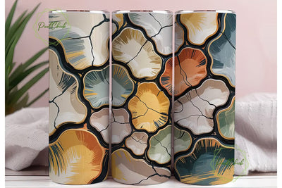 Abstract Earth Tones 20oz Tumbler Wrap Sublimation PixelChick 