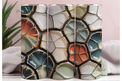 Abstract Earth Tones 20oz Tumbler Wrap Sublimation PixelChick 