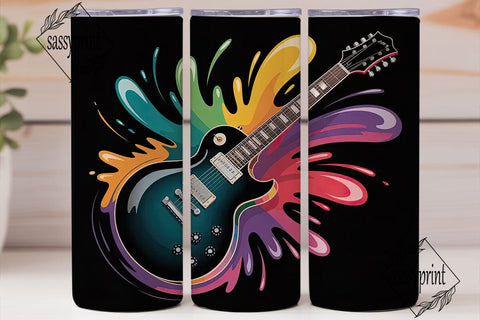 Abstract Electric Guitar 20oz Tumbler Sublimation sassyprint 