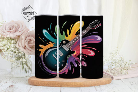 Abstract Electric Guitar 20oz Tumbler Sublimation sassyprint 