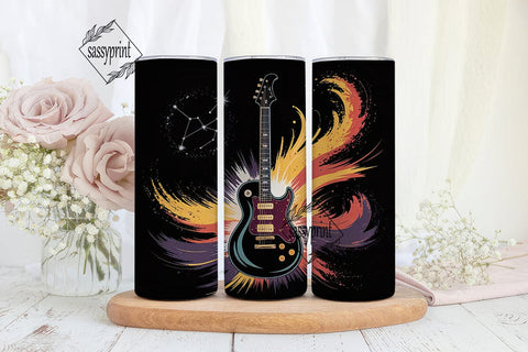 Abstract Electric Guitar 20oz Tumbler Sublimation sassyprint 