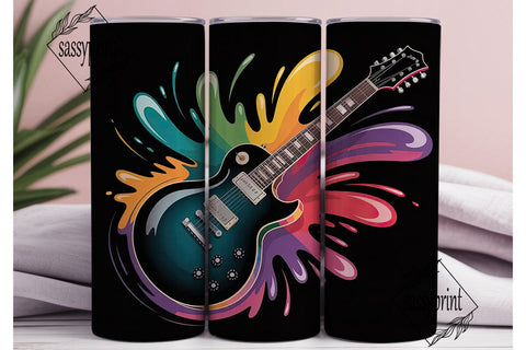 Abstract Electric Guitar 20oz Tumbler Sublimation sassyprint 