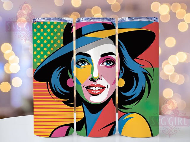 Abstract Face Art Tumbler Wrap, Modern Design, Creative Expression, Contemporary Style, Artistic Theme, Tumbler Wrap, Sublimation Design Sublimation SvggirlplusArt 