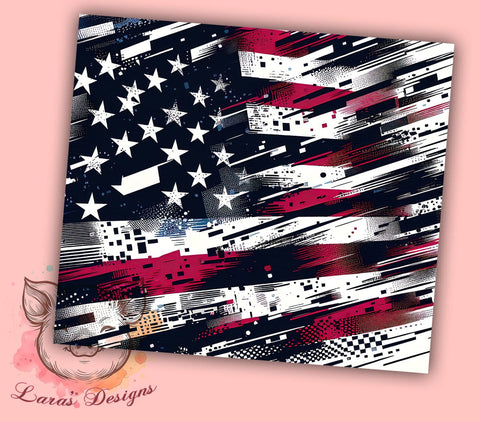 Abstract Flag Tumbler Design, 20oz Sublimation Wrap, Patriotic Drinkware, American Flag Art, Unique Tumbler Design, Digital Download, Independence Day Decor Sublimation Lara' s Designs 