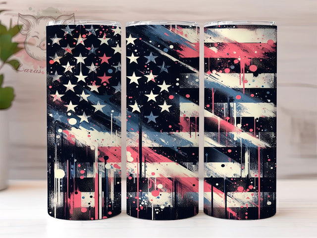 Abstract Flag Tumbler Design, 20oz Sublimation Wrap, Patriotic Drinkware, American Flag Art, Unique Tumbler Design, Digital Download, Independence Day Decor Sublimation Lara' s Designs 