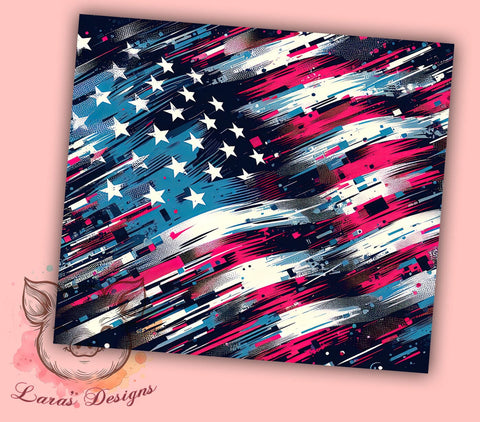 Abstract Flag Tumbler Design, 20oz Sublimation Wrap, Patriotic Drinkware, American Flag Art, Unique Tumbler Design, Digital Download, Independence Day Decor Sublimation Lara' s Designs 