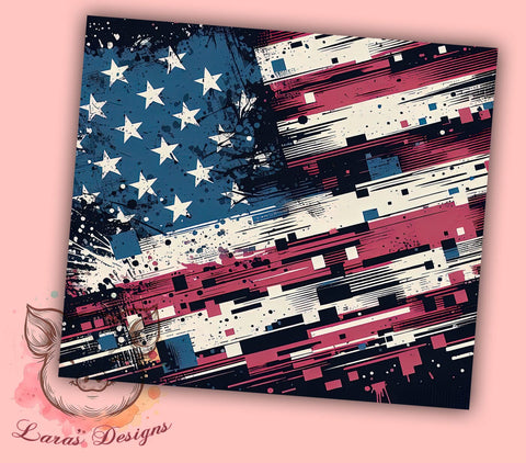 Abstract Flag Tumbler Design, 20oz Sublimation Wrap, Patriotic Drinkware, American Flag Art, Unique Tumbler Design, Digital Download, Independence Day Decor Sublimation Lara' s Designs 