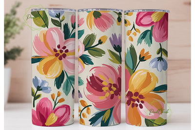 Abstract Floral 20oz Tumbler Wrap Sublimation PixelChick 
