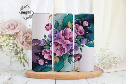 Abstract Floral 20oz Tumbler Wrap Sublimation sassyprint 