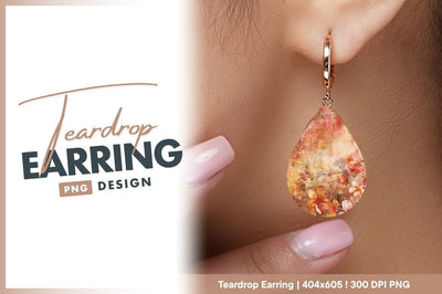 Abstract floral background with teardrop earring png Sublimation Regulrcrative 