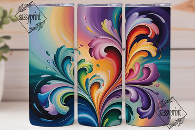 Abstract Floral Flow 20oz Tumbler Wrap Sublimation sassyprint 