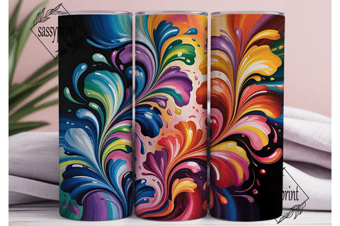Abstract Floral Flow 20oz Tumbler Wrap Sublimation sassyprint 