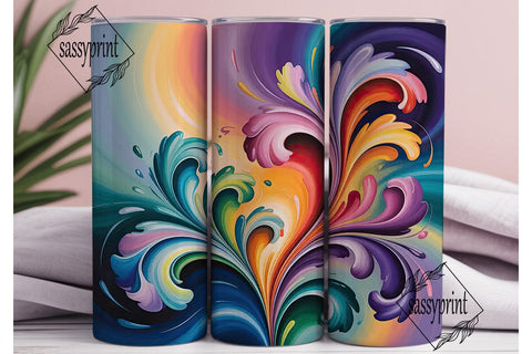 Abstract Floral Flow 20oz Tumbler Wrap Sublimation sassyprint 