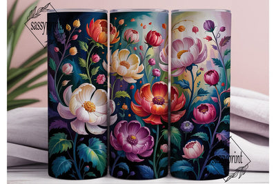Abstract Floral Garden 20oz Tumbler Wrap Sublimation sassyprint 