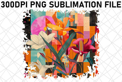 Abstract Floral Harmony PNG Vibrant Color Sublimation afrosvg 
