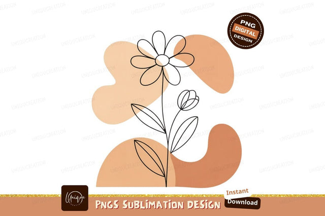 Abstract floral line art with organic shapes image Sublimation Designangry 