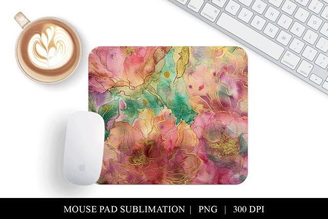 Abstract Floral Mouse Pad Design, Digital Download Sublimation BijouBay 